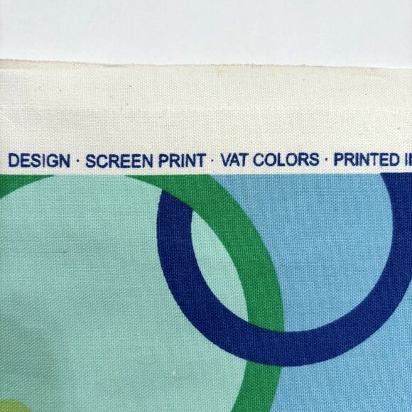 Braemore Home Decor Fabric 4 Yard Piece Screen Printed USA Vat Colors Blue Green - Picture 4 of 5